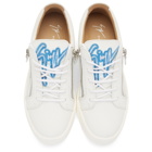 Giuseppe Zanotti White and Blue Frankie May London Sneakers