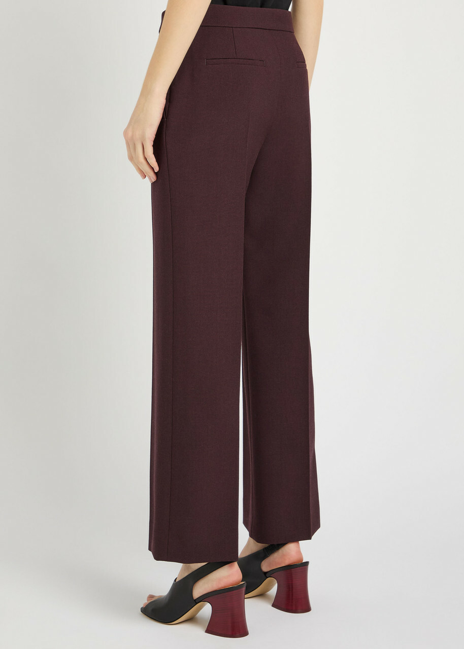 Chloe Straight-leg Wool Trousers Purple