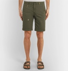 Altea - Milano Slim-Fit Embroidered Cotton-Blend Shorts - Green