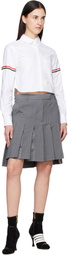 Thom Browne White Armband Cropped Oxford Shirt