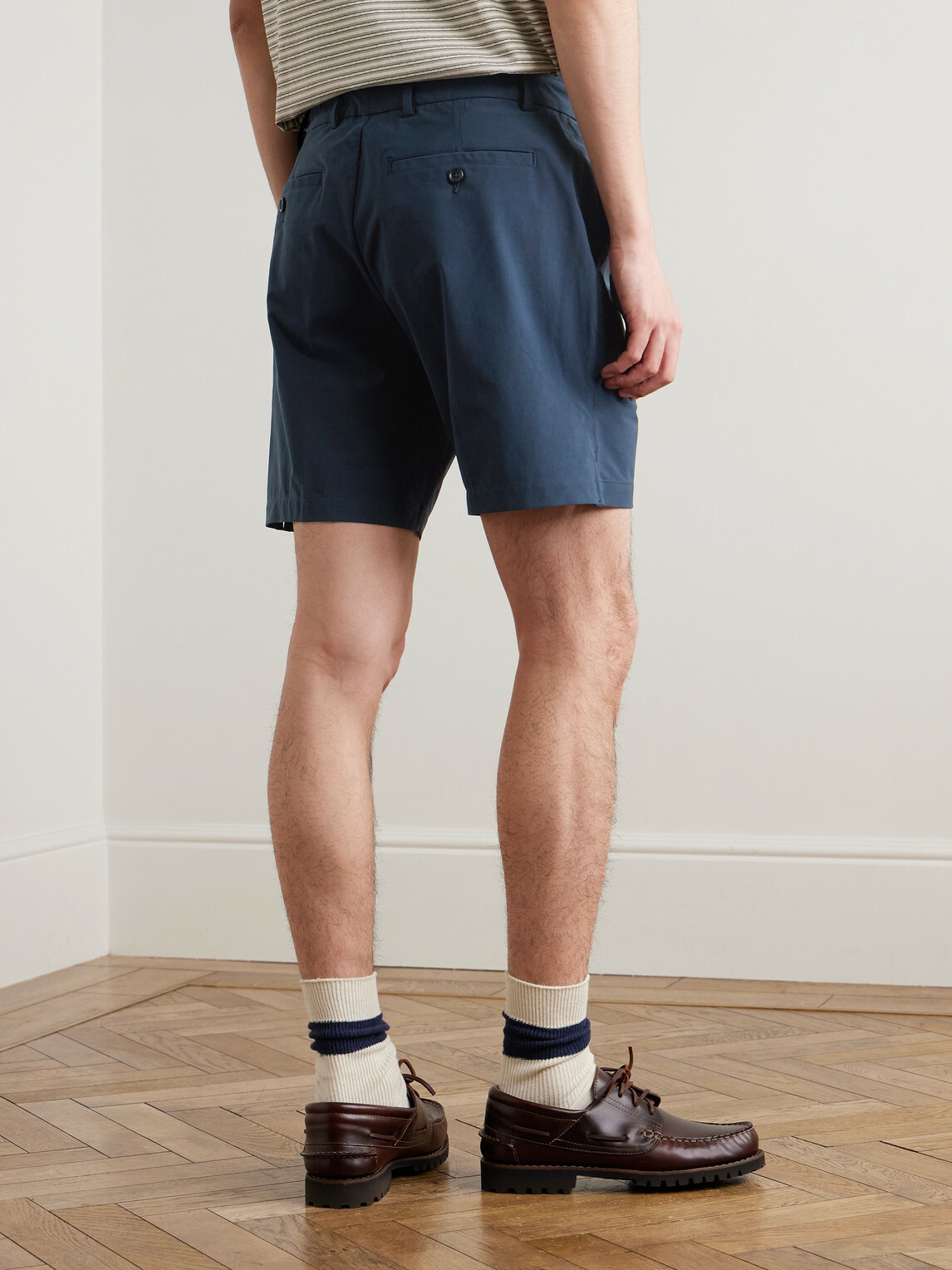 James Perse - Straight-Leg Stretch Cotton-Blend Golf Shorts - Blue
