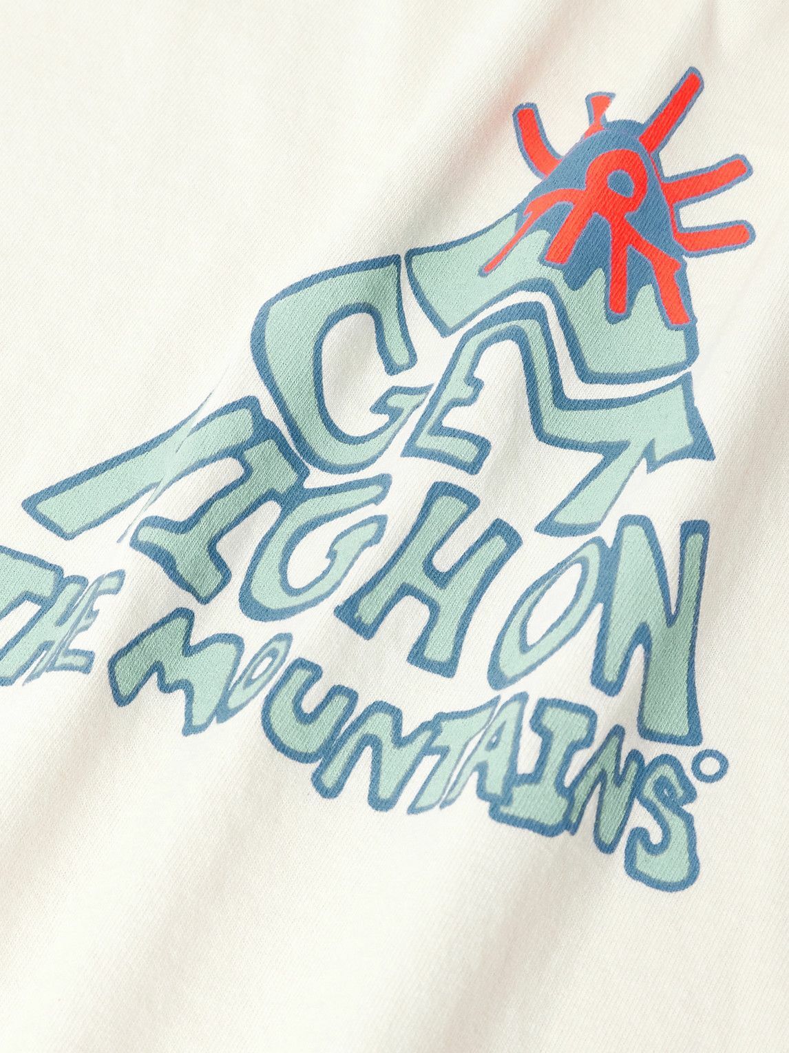 DISTRICT VISION - Garment-Dyed Printed Cotton-Jersey T-Shirt - White