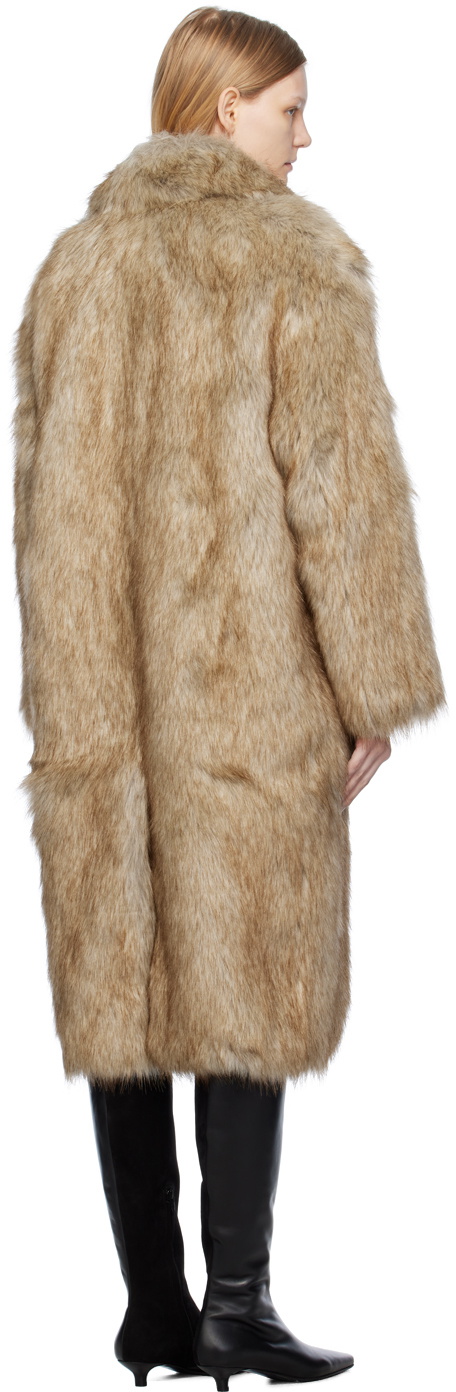 TOTEME Beige Vented Faux-Fur Coat Toteme