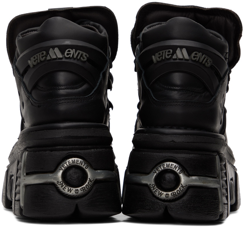 VETEMENTS Black New Rock Edition Platform Sneakers Vetements