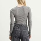 Samsøe Samsøe Women's Sadodo Long Sleeve Henley Top in Mid Grey Melange