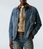 RRL Stockton corduroy-trimmed denim jacket