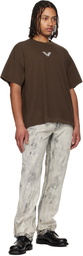 ALEXANDER DIGENOVA Brown Logo Inside Out T-shirt