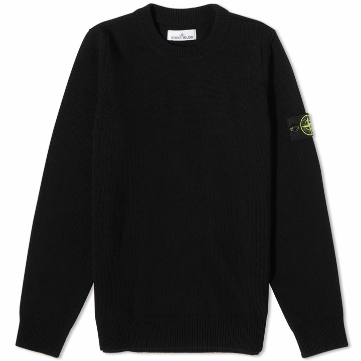 Photo: Stone Island Men's Reverse Seam Lambswool Crew Knit in Black