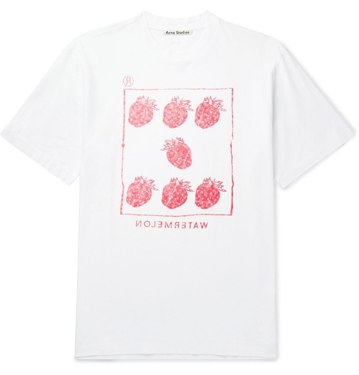 Photo: Acne Studios - Jaceye Printed Cotton-Jersey T-shirt - Men - White