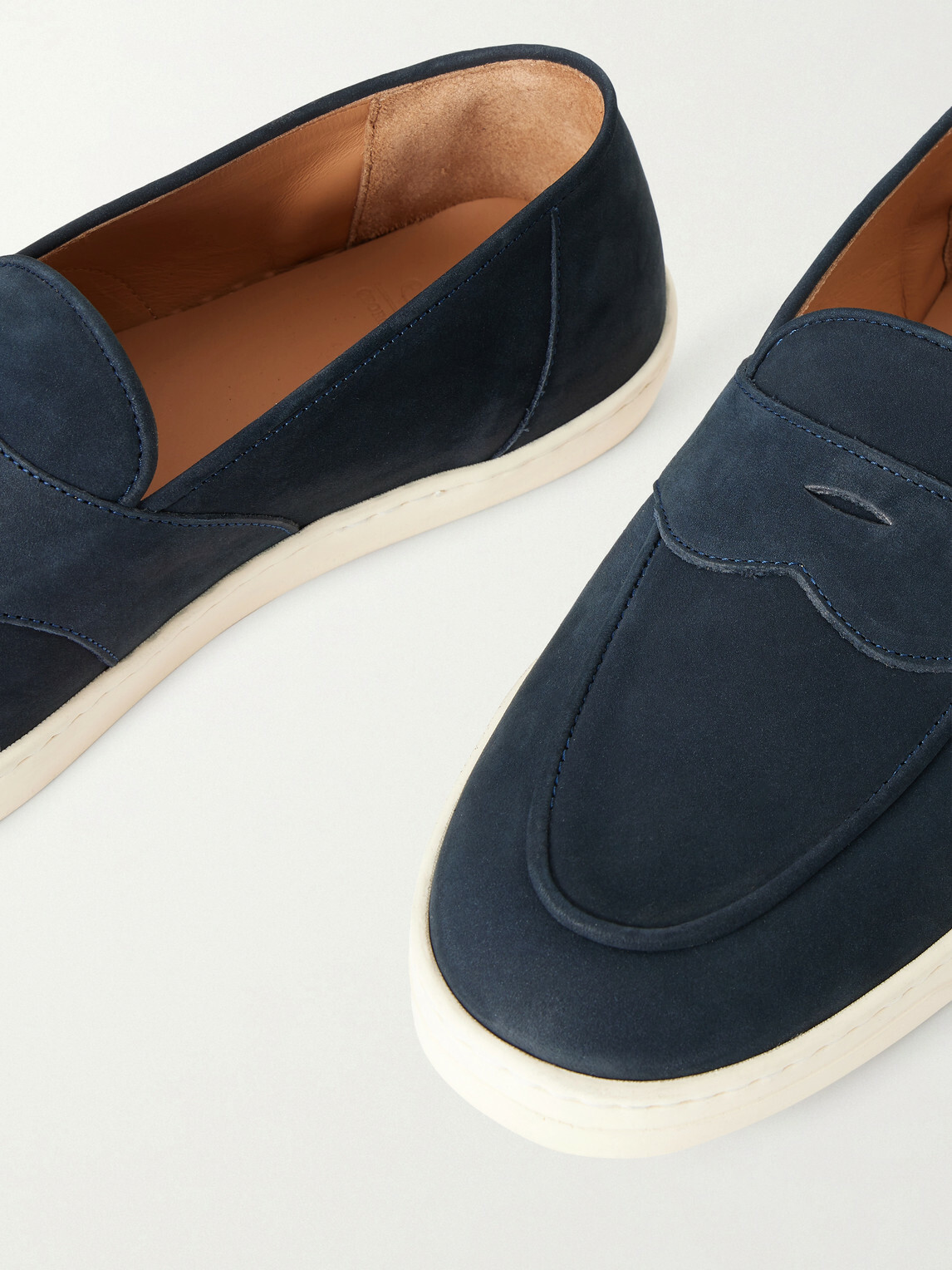 George Cleverley - Joey Nubuck Penny Loafers - Blue