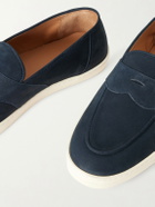 George Cleverley - Joey Nubuck Penny Loafers - Blue