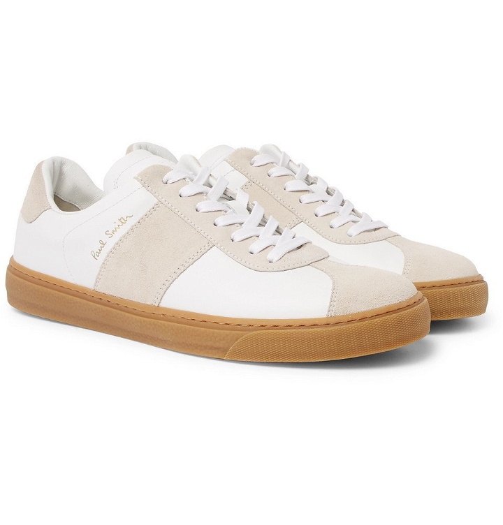 Photo: Paul Smith - Levon Leather and Suede Sneakers - Neutral
