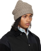 Maison Margiela Taupe Rib-Knit Beanie