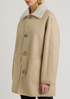 Arma Elina Reversible Shearling and Leather Jacket Ecru