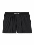 TOM FORD - Stretch-Cotton Poplin Boxer Shorts - Black