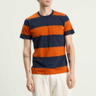 YMC Men's Wild Ones Block Stripe T-Shirt in Navy/Spice
