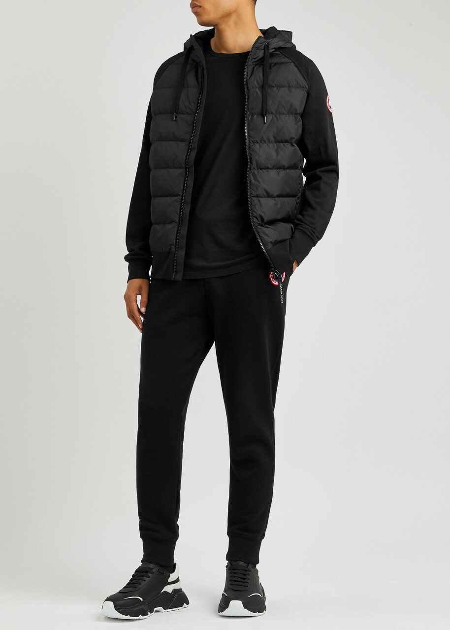 Canada Goose Hooded Shell and Cotton Sweatshirt, Sweatshirt, Quilted Black