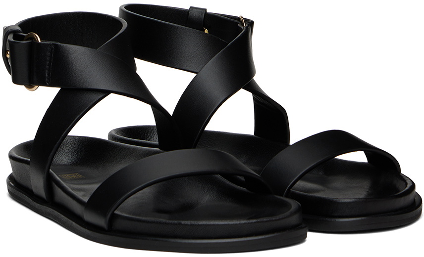 TOTEME Black 'The Leather Chunky' Sandals Toteme
