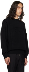 We11done Black Square Patch Sweater