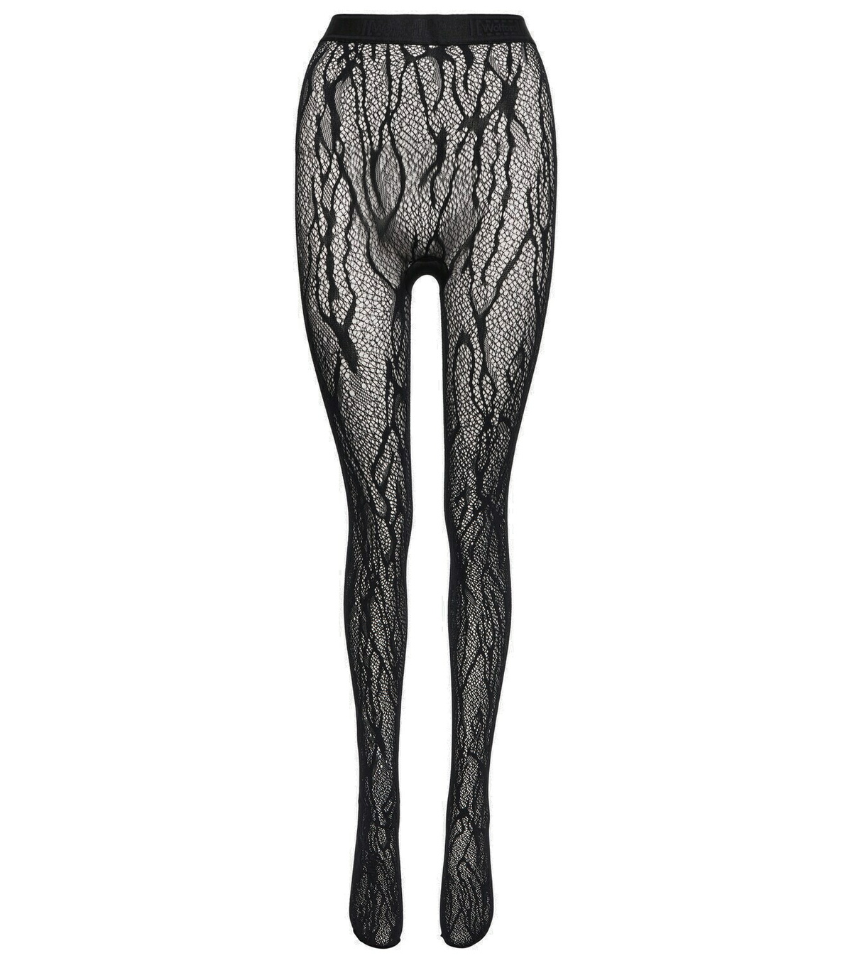 Wolford Snake-effect lace tights Wolford