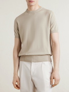 Canali - Knitted Cotton T-Shirt - Neutrals