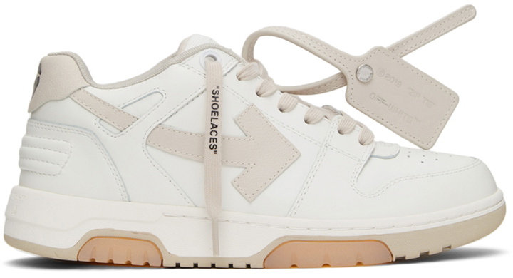 Photo: Off-White White & Beige Out Of Office Sneakers