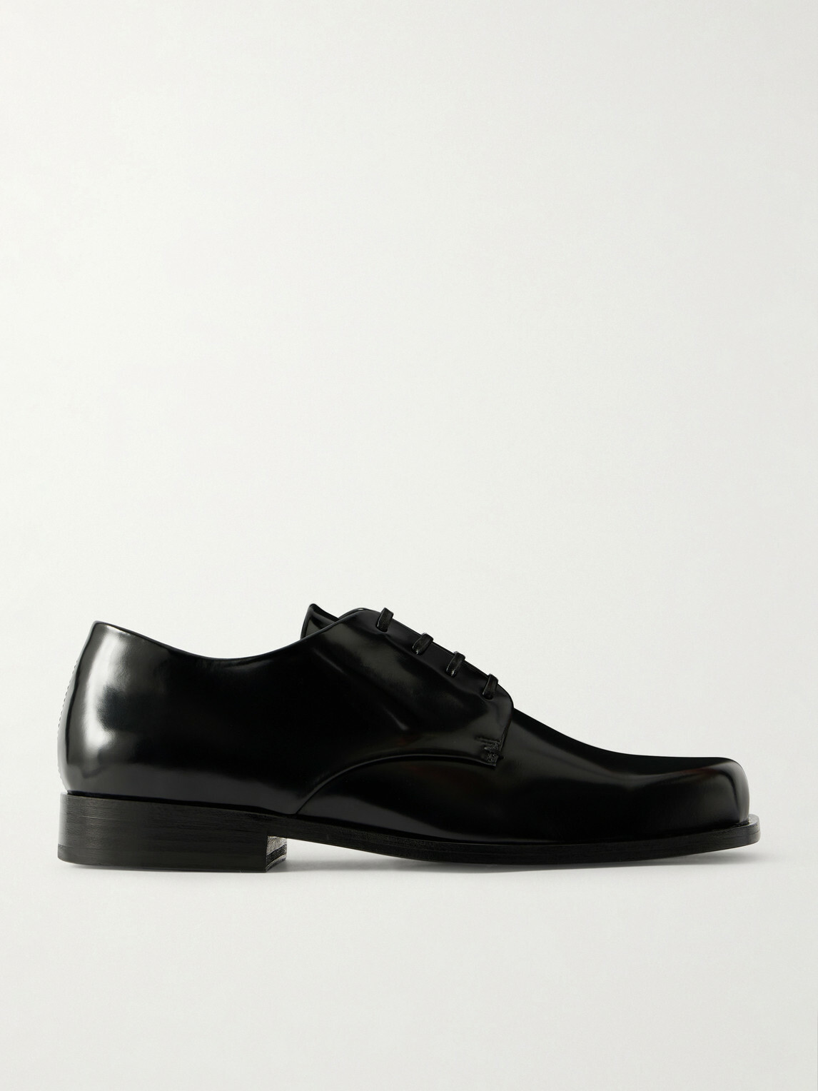 AMI PARIS - Polished-Leather Derby Shoes - Black