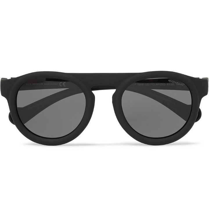 Photo: Moncler - Round-Frame Acetate Polarised Sunglasses - Black