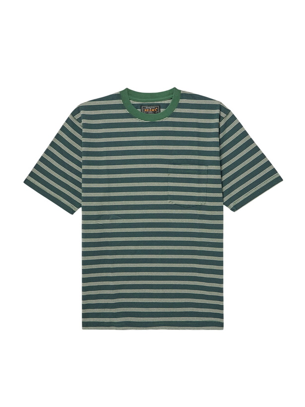 Photo: Beams Plus - Striped Cotton-Jersey T-Shirt - Green