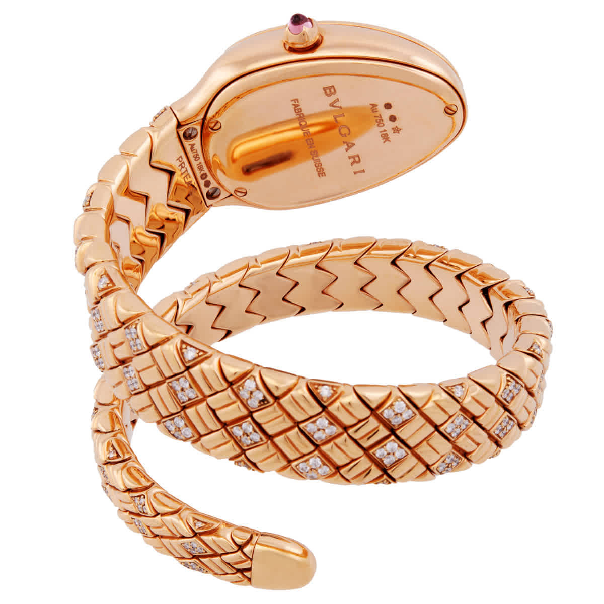 Bvlgari Serpenti Spiga Quartz Diamond White Dial Ladies Watch 103656