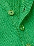 LOEWE - Appliquéd Ribbed Wool-Blend Cardigan - Green