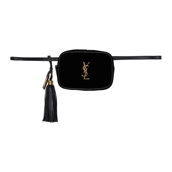 Saint Laurent Black Velvet Lou Belt Bag Saint Laurent