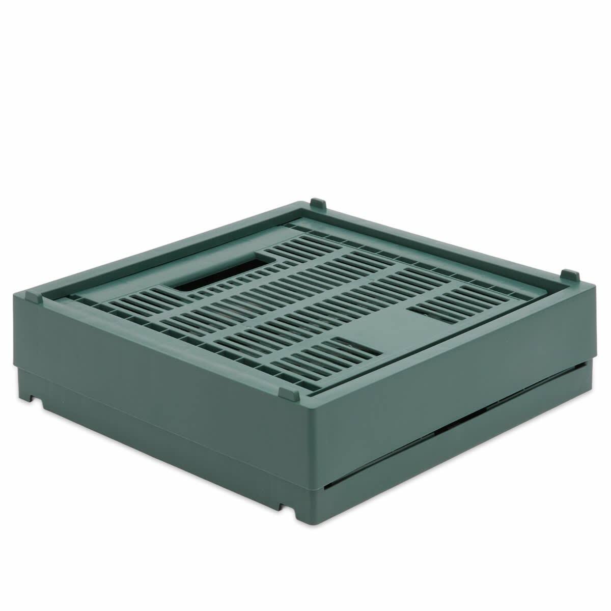 HAY Cube Recycled Colour Crate in Dark Green 