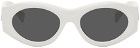 Prada Eyewear White Oval Sunglasses