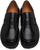 Maison Margiela Black Leather Staple Loafers