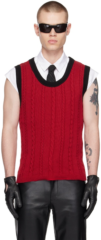 Photo: Ernest W. Baker Red Cable Knit Tank Top