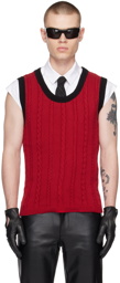 Ernest W. Baker Red Cable Knit Tank Top