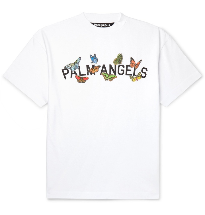 Photo: Palm Angels - Printed Cotton-Jersey T-Shirt - White