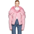 Chen Peng Pink Short Quilted Puffer Jacket