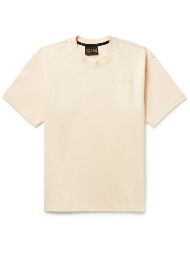 Photo: ADIDAS CONSORTIUM - Pharrell Williams Basics Embroidered Cotton-Jersey T-Shirt - Neutrals