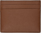 Valentino Garavani Tan VLogo Signature Grainy Calfskin Card Holder