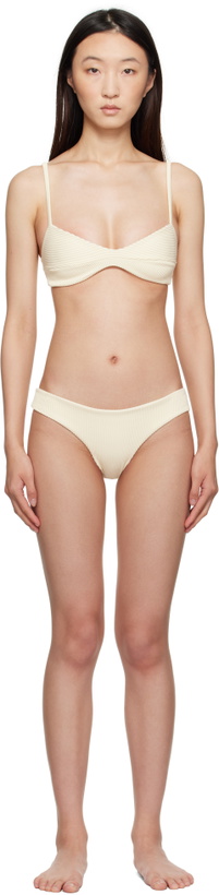 Photo: Haight Off-White Adjustable Ribbed Monica & Ribbed Basic Bikini