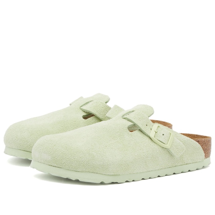 Photo: Birkenstock Boston Clog - Faded Lime Suede
