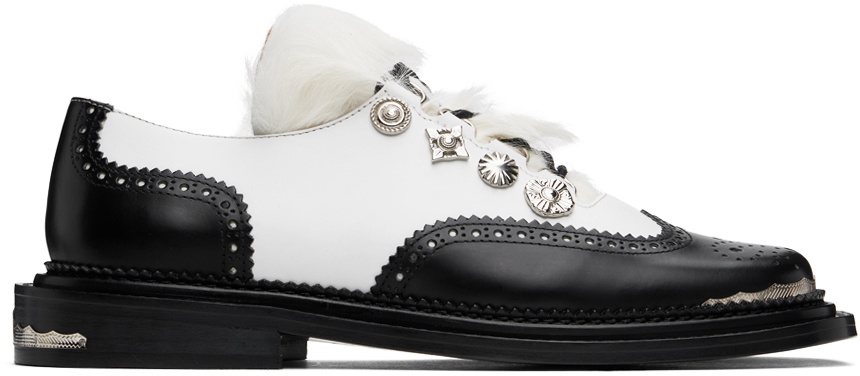 Toga Virilis Black & White Leather Derbys Toga Virilis Toga Virilis Black & White Leather Derbys Toga Virilis