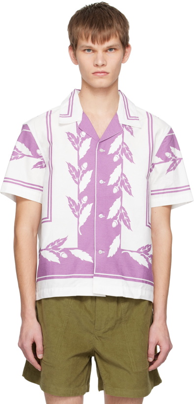 Photo: Bode Purple & White Acorn Shirt