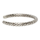 Saint Laurent Silver Small Snake Twist Cuff Bracelet