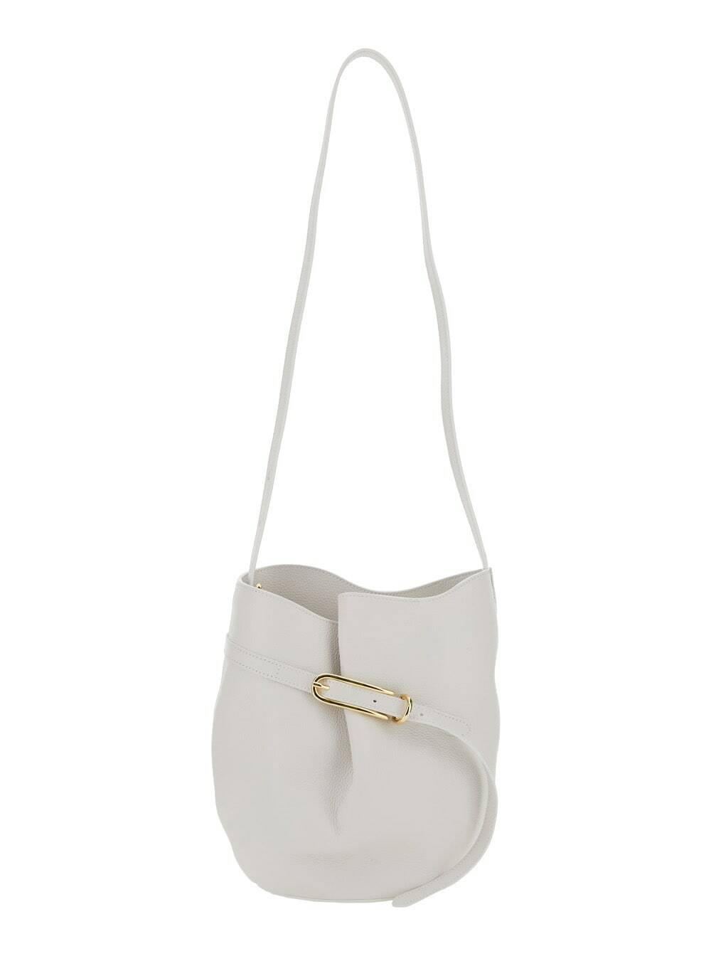 Little Liffner White Crossbody Bag With Single Shoulder Strap And Buckle Closure In Leather Woman