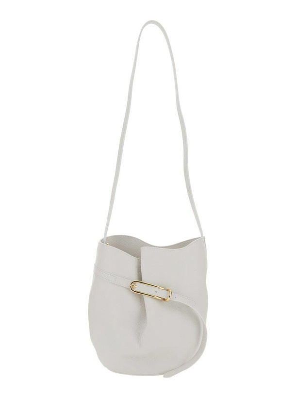 Photo: Little Liffner White Crossbody Bag With Single Shoulder Strap And Buckle Closure In Leather Woman