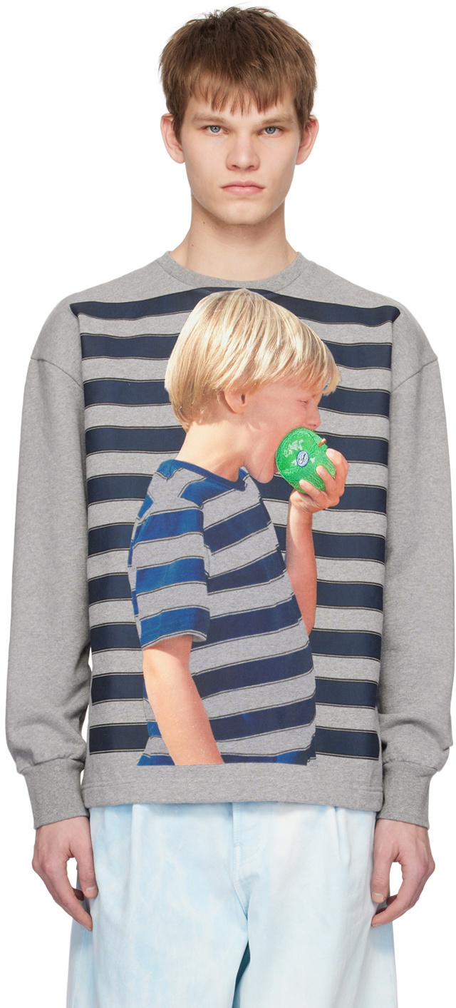 JW Anderson Gray 'Boy With Apple' Sweatshirt JW Anderson