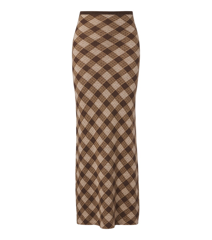 Photo: Aya Muse Kae plaid midi skirt